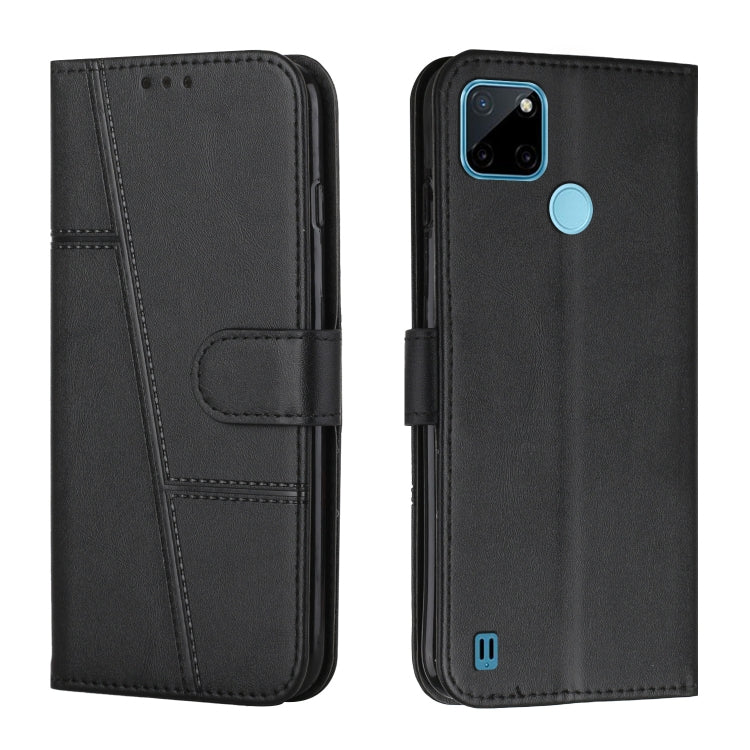 For OPPO Realme C21Y / C25Y Stitching Calf Texture Buckle Leather Phone Case