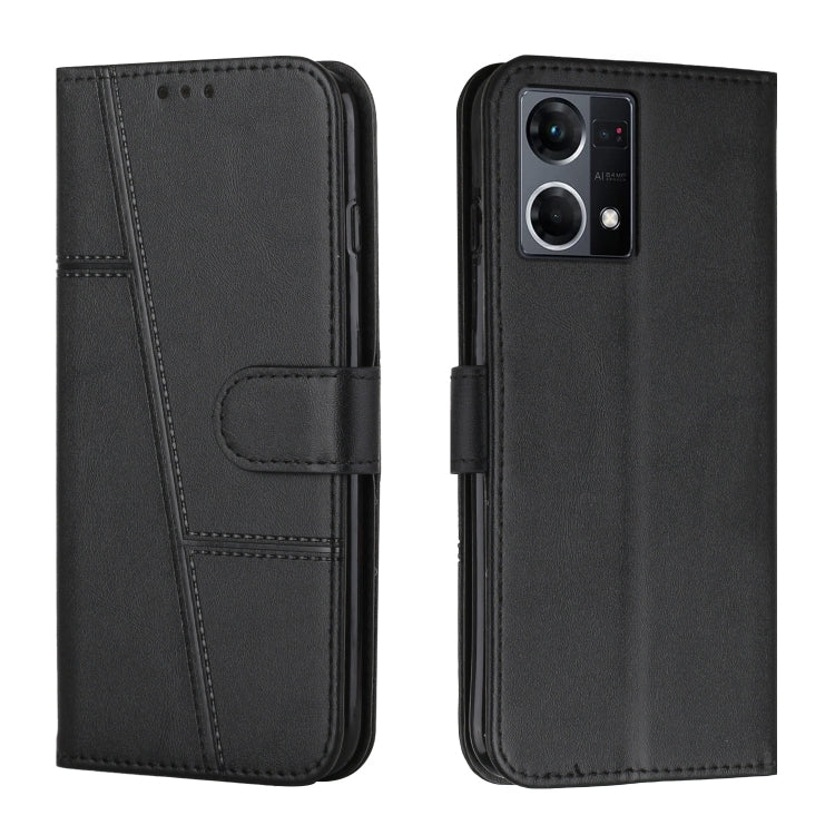 For OPPO Reno7 4G Global / F21 Pro 4G Stitching Calf Texture Buckle Leather Phone Case