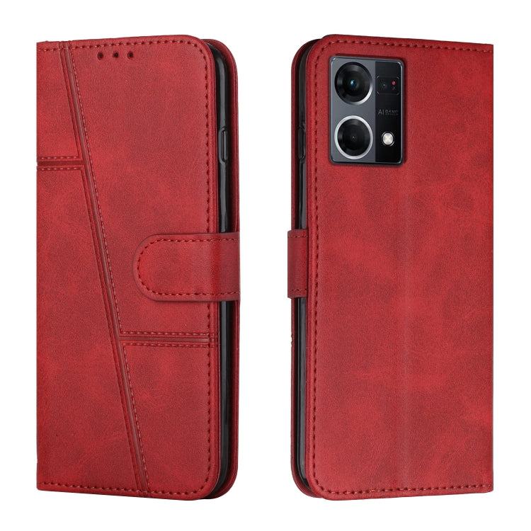 For OPPO Reno7 4G Global / F21 Pro 4G Stitching Calf Texture Buckle Leather Phone Case