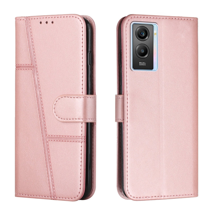 For vivo Y55s 5G Stitching Calf Texture Buckle Leather Phone Case