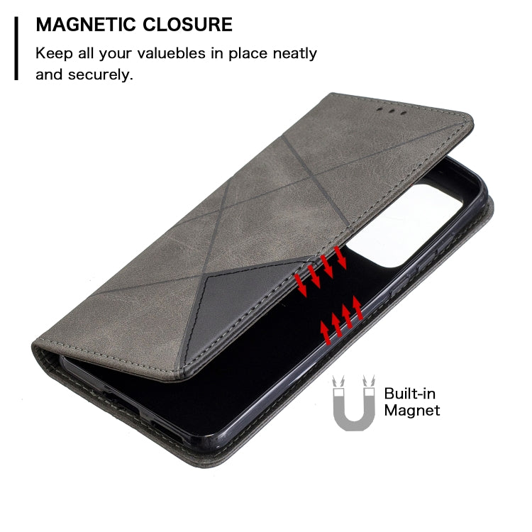 For Huawei P40 Rhombus Texture Horizontal Flip Magnetic Leather Case with Holder & Card Slots & Wallet