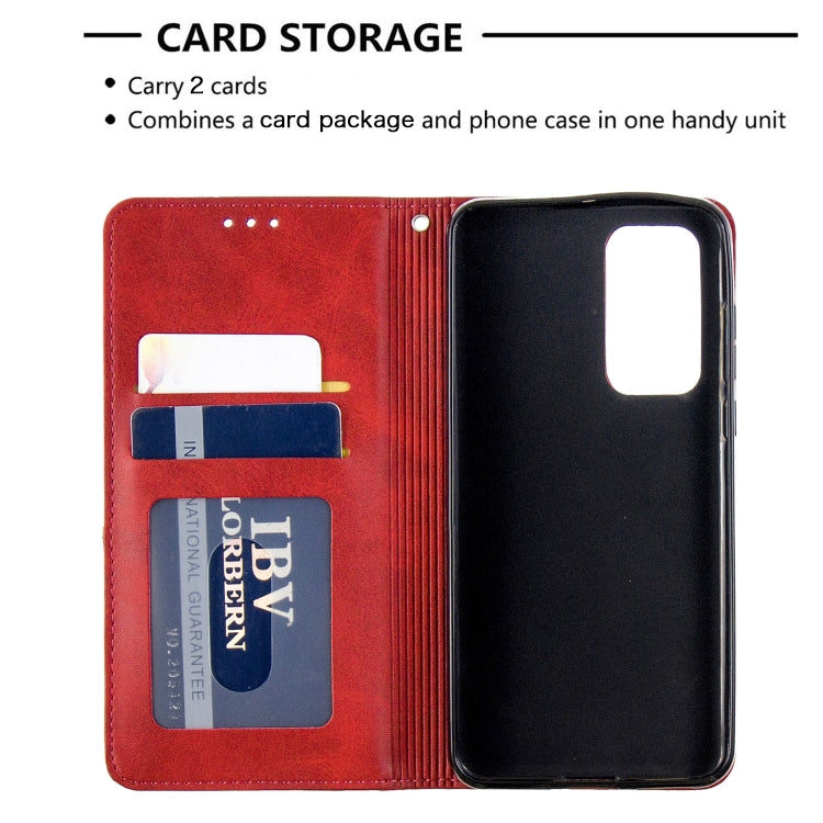 For Huawei P40 Rhombus Texture Horizontal Flip Magnetic Leather Case with Holder & Card Slots & Wallet
