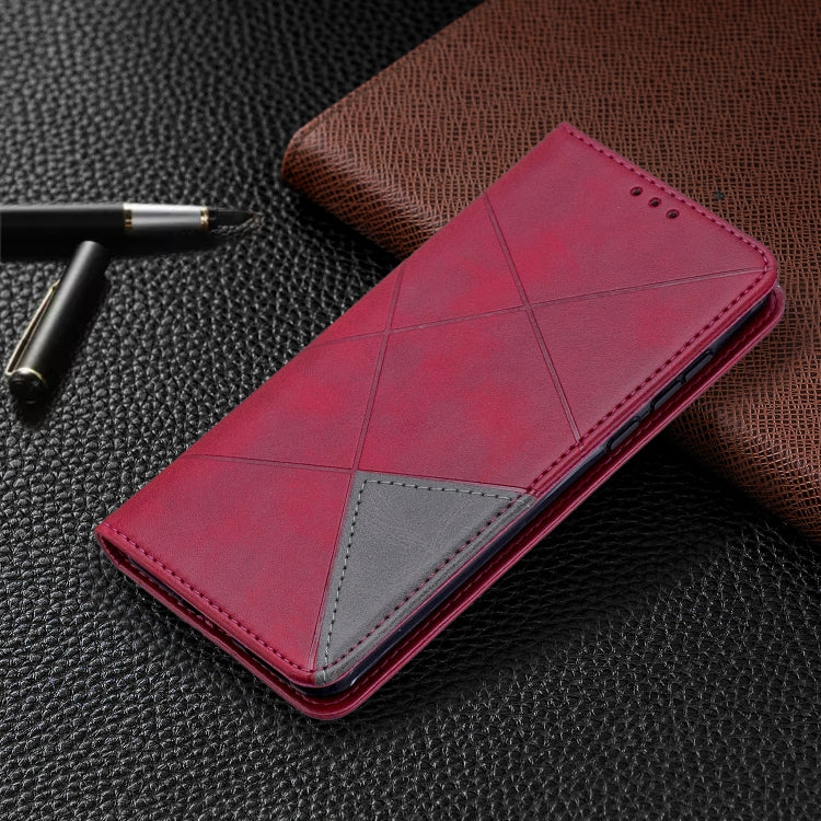 For Huawei P40 Rhombus Texture Horizontal Flip Magnetic Leather Case with Holder & Card Slots & Wallet