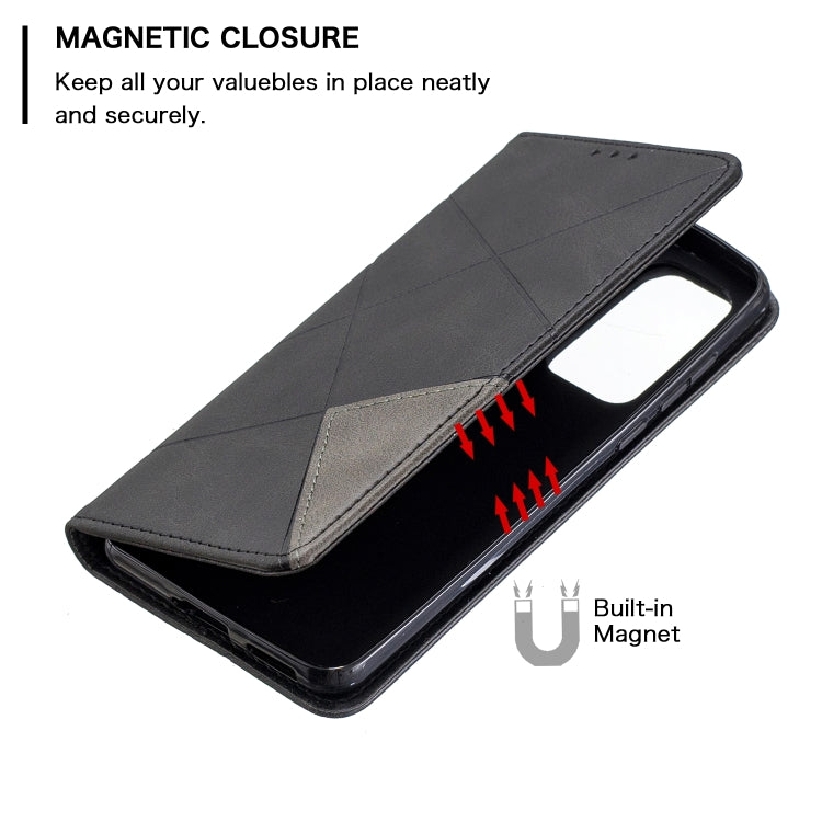 For Huawei P40 Rhombus Texture Horizontal Flip Magnetic Leather Case with Holder & Card Slots & Wallet