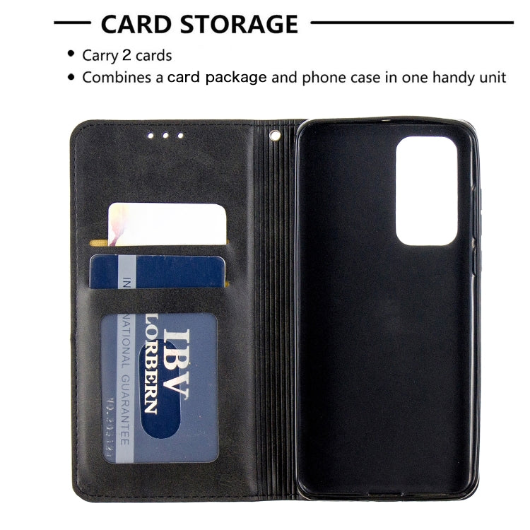 For Huawei P40 Rhombus Texture Horizontal Flip Magnetic Leather Case with Holder & Card Slots & Wallet