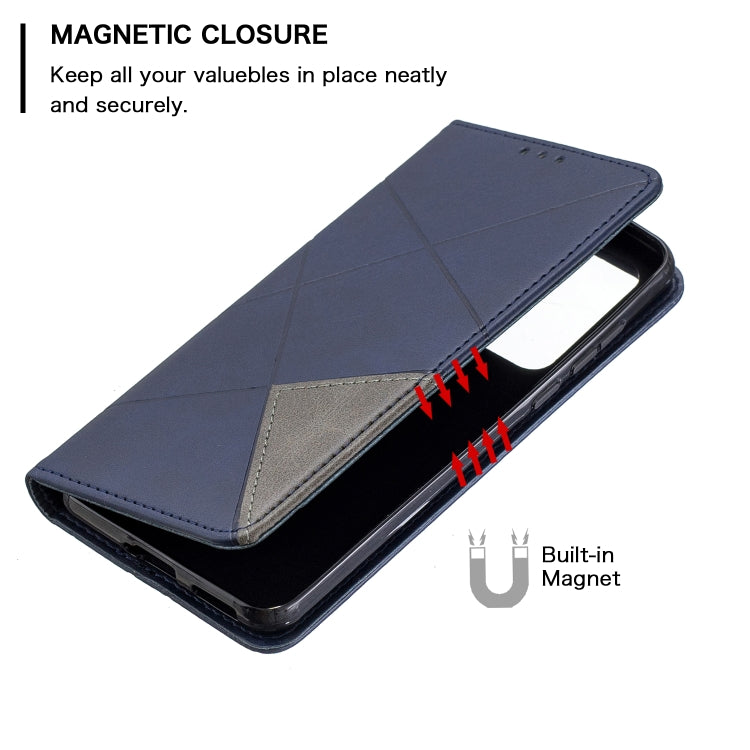 For Huawei P40 Rhombus Texture Horizontal Flip Magnetic Leather Case with Holder & Card Slots & Wallet