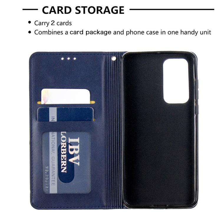 For Huawei P40 Rhombus Texture Horizontal Flip Magnetic Leather Case with Holder & Card Slots & Wallet