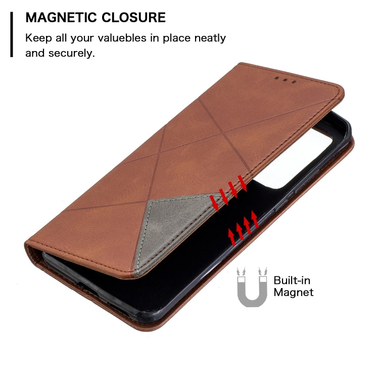 For Huawei P40 Pro Rhombus Texture Horizontal Flip Magnetic Leather Case with Holder & Card Slots & Wallet