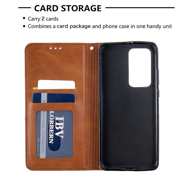 For Huawei P40 Pro Rhombus Texture Horizontal Flip Magnetic Leather Case with Holder & Card Slots & Wallet