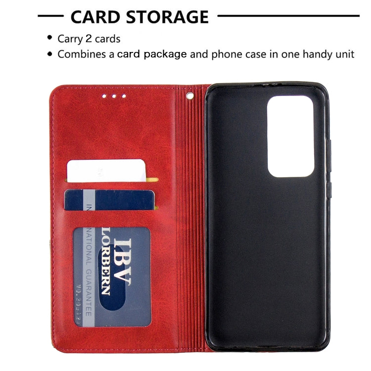 For Huawei P40 Pro Rhombus Texture Horizontal Flip Magnetic Leather Case with Holder & Card Slots & Wallet