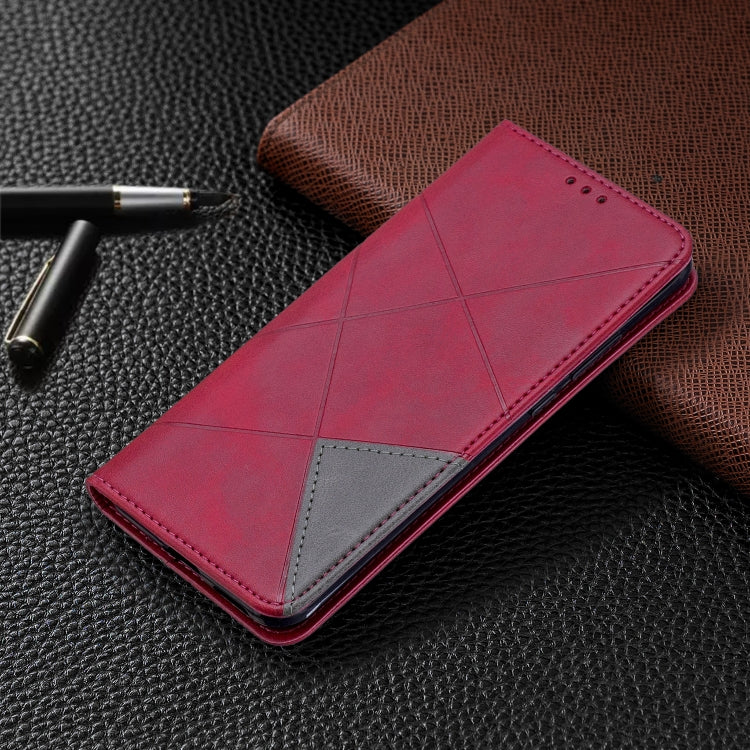 For Huawei P40 Pro Rhombus Texture Horizontal Flip Magnetic Leather Case with Holder & Card Slots & Wallet