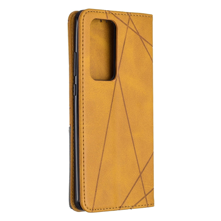 For Huawei P40 Pro Rhombus Texture Horizontal Flip Magnetic Leather Case with Holder & Card Slots & Wallet