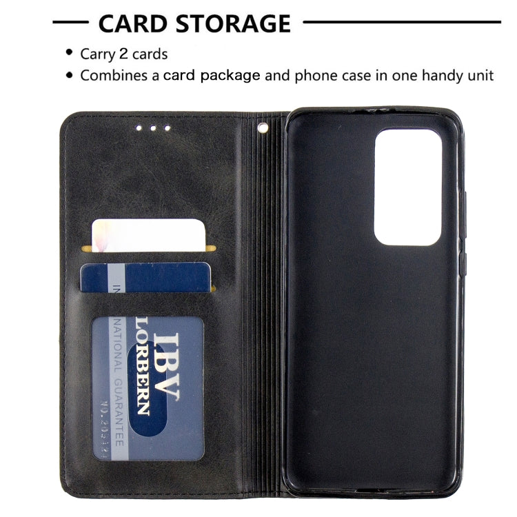 For Huawei P40 Pro Rhombus Texture Horizontal Flip Magnetic Leather Case with Holder & Card Slots & Wallet