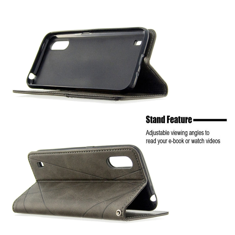 For Galaxy A01 Rhombus Texture Horizontal Flip Magnetic Leather Case with Holder & Card Slots & Wallet