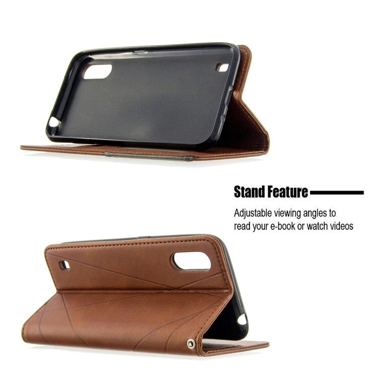 For Galaxy A01 Rhombus Texture Horizontal Flip Magnetic Leather Case with Holder & Card Slots & Wallet