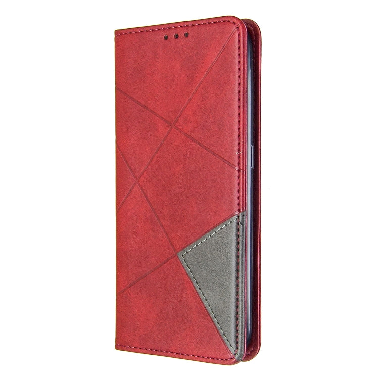 For Galaxy A01 Rhombus Texture Horizontal Flip Magnetic Leather Case with Holder & Card Slots & Wallet