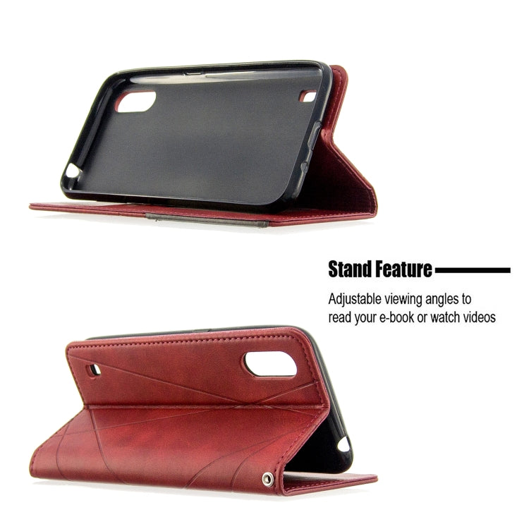 For Galaxy A01 Rhombus Texture Horizontal Flip Magnetic Leather Case with Holder & Card Slots & Wallet
