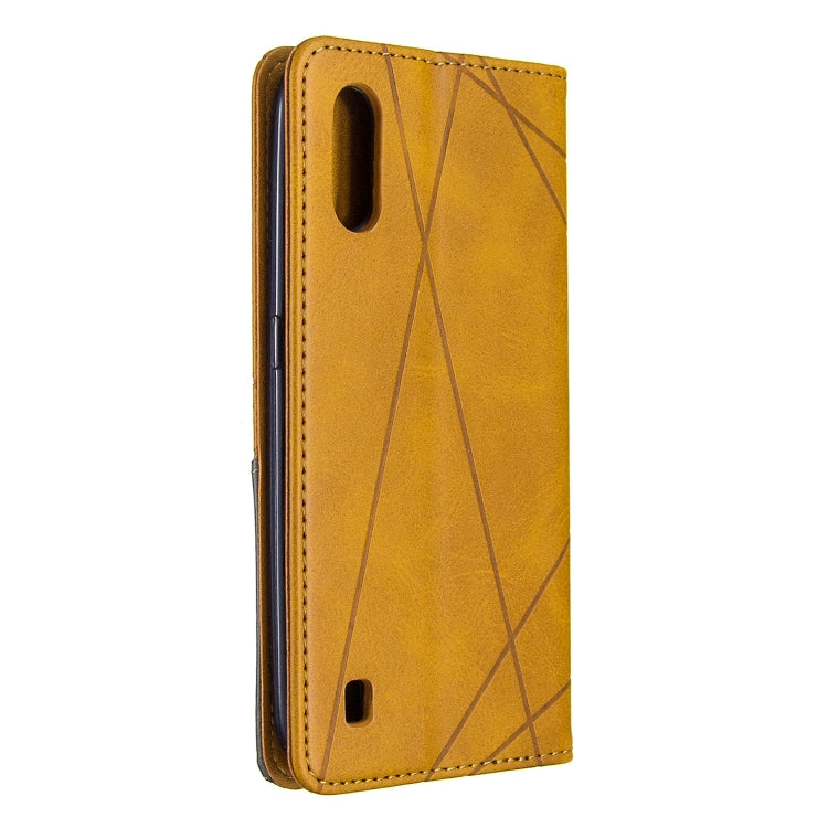 For Galaxy A01 Rhombus Texture Horizontal Flip Magnetic Leather Case with Holder & Card Slots & Wallet