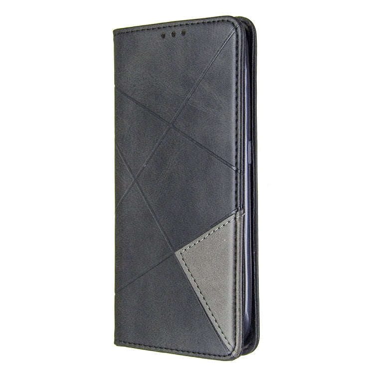 For Galaxy A01 Rhombus Texture Horizontal Flip Magnetic Leather Case with Holder & Card Slots & Wallet