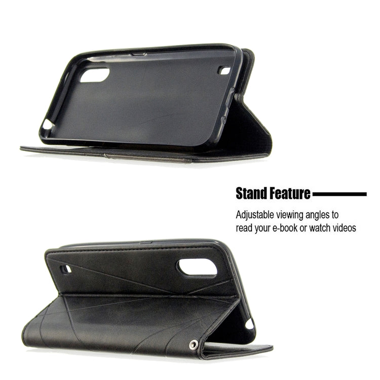 For Galaxy A01 Rhombus Texture Horizontal Flip Magnetic Leather Case with Holder & Card Slots & Wallet