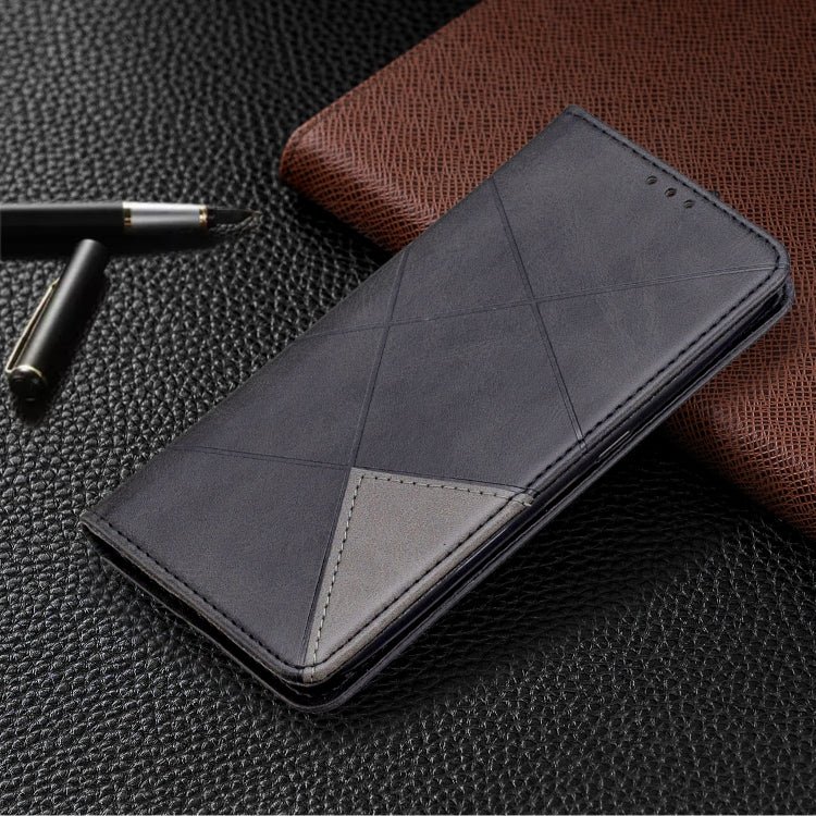 For Galaxy A01 Rhombus Texture Horizontal Flip Magnetic Leather Case with Holder & Card Slots & Wallet