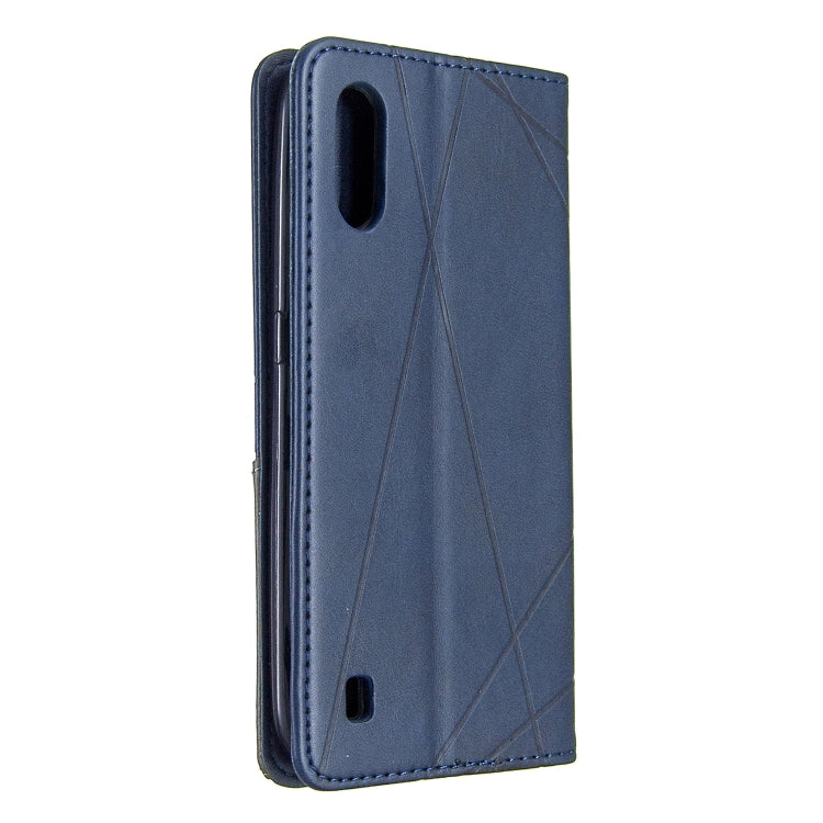 For Galaxy A01 Rhombus Texture Horizontal Flip Magnetic Leather Case with Holder & Card Slots & Wallet