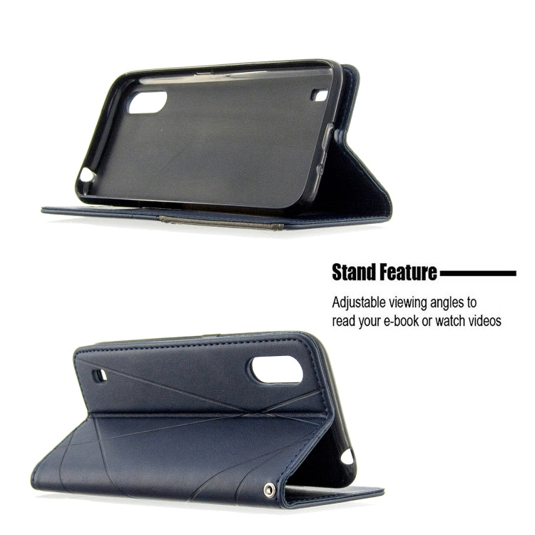 For Galaxy A01 Rhombus Texture Horizontal Flip Magnetic Leather Case with Holder & Card Slots & Wallet