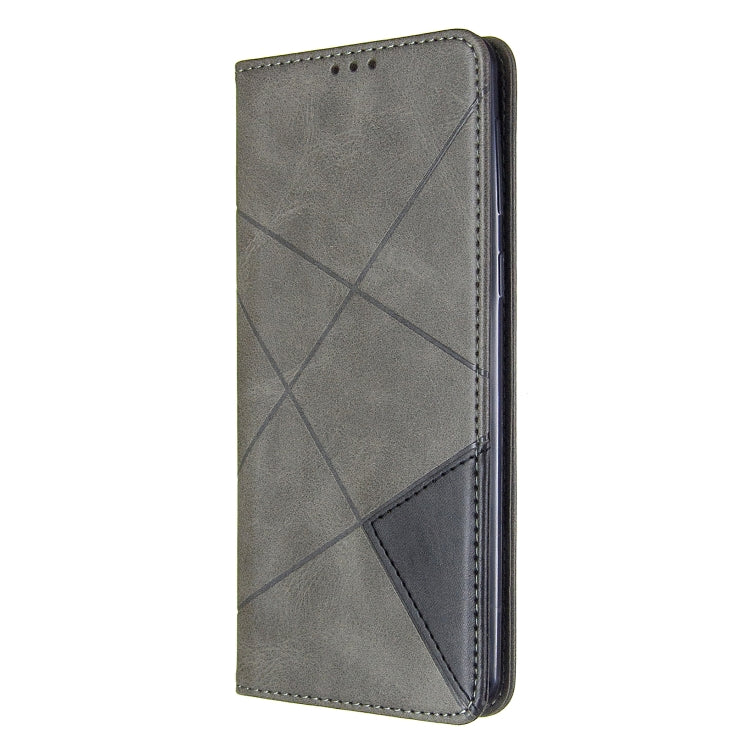 For Galaxy A21 Rhombus Texture Horizontal Flip Magnetic Leather Case with Holder & Card Slots & Wallet