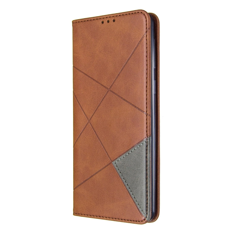 For Galaxy A21 Rhombus Texture Horizontal Flip Magnetic Leather Case with Holder & Card Slots & Wallet