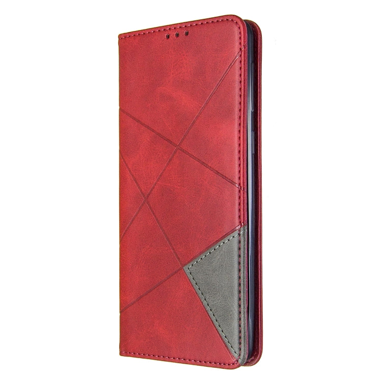 For Galaxy A21 Rhombus Texture Horizontal Flip Magnetic Leather Case with Holder & Card Slots & Wallet