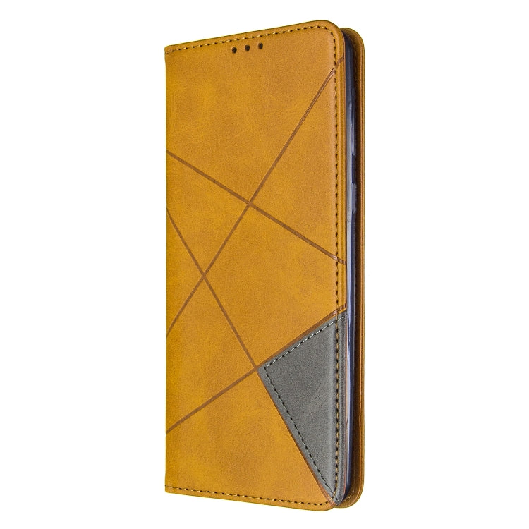 For Galaxy A21 Rhombus Texture Horizontal Flip Magnetic Leather Case with Holder & Card Slots & Wallet