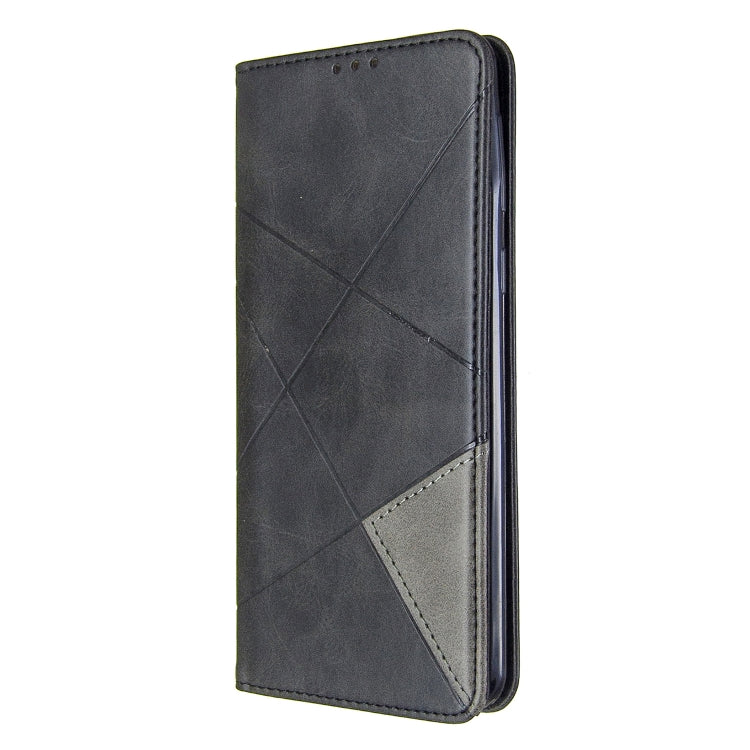 For Galaxy A21 Rhombus Texture Horizontal Flip Magnetic Leather Case with Holder & Card Slots & Wallet