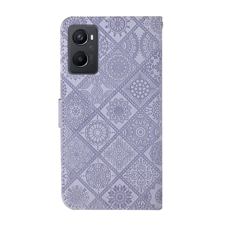 For OPPO A96 5G Ethnic Style Embossed Pattern Leather Phone Case
