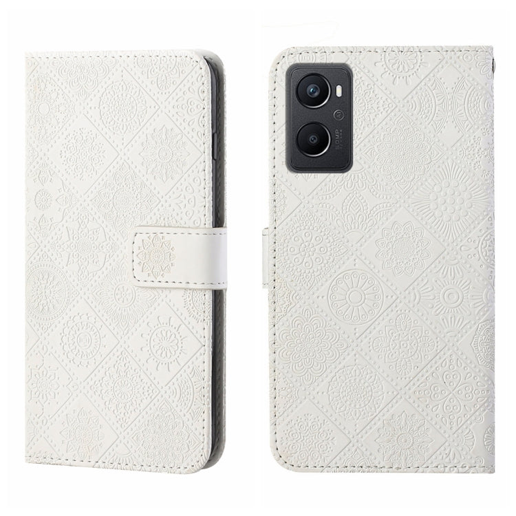 For OPPO A96 5G Ethnic Style Embossed Pattern Leather Phone Case