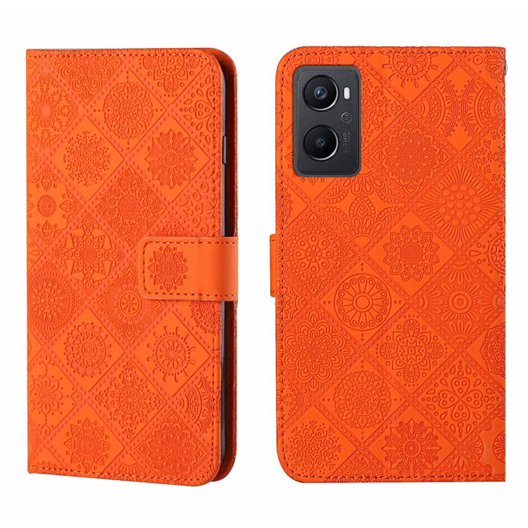 For OPPO A96 5G Ethnic Style Embossed Pattern Leather Phone Case