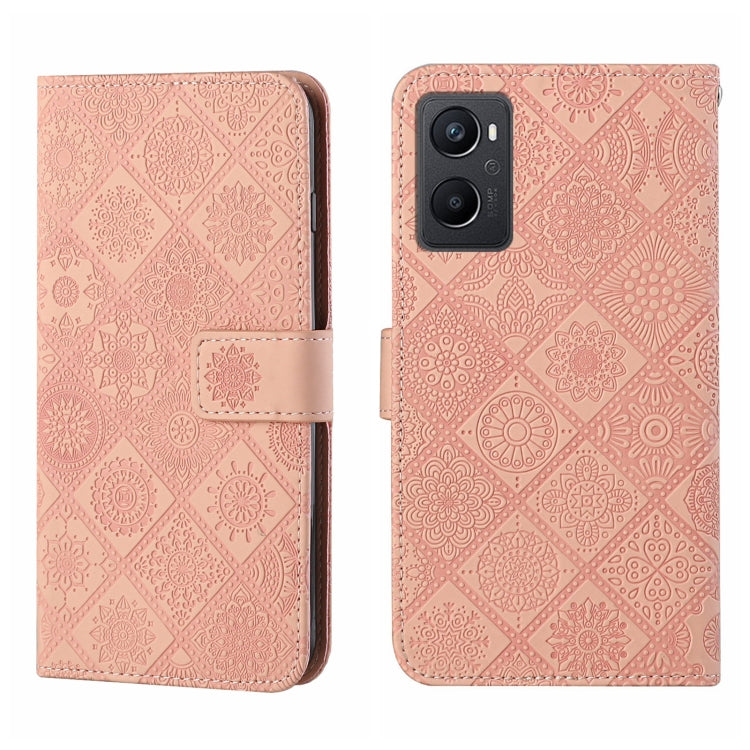 For OPPO A96 5G Ethnic Style Embossed Pattern Leather Phone Case