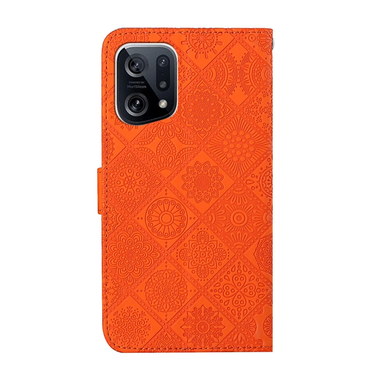 For OPPO Find X5 Ethnic Style Embossed Pattern Leather Phone Case