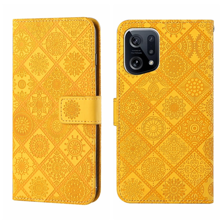 For OPPO Find X5 Ethnic Style Embossed Pattern Leather Phone Case