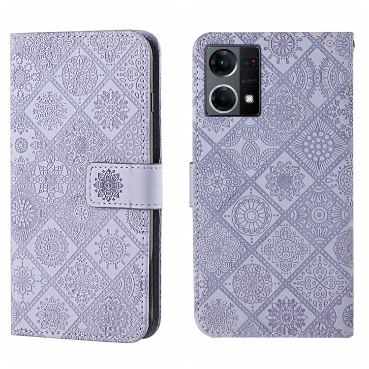 For OPPO Reno7 Ethnic Style Embossed Pattern Leather Phone Case