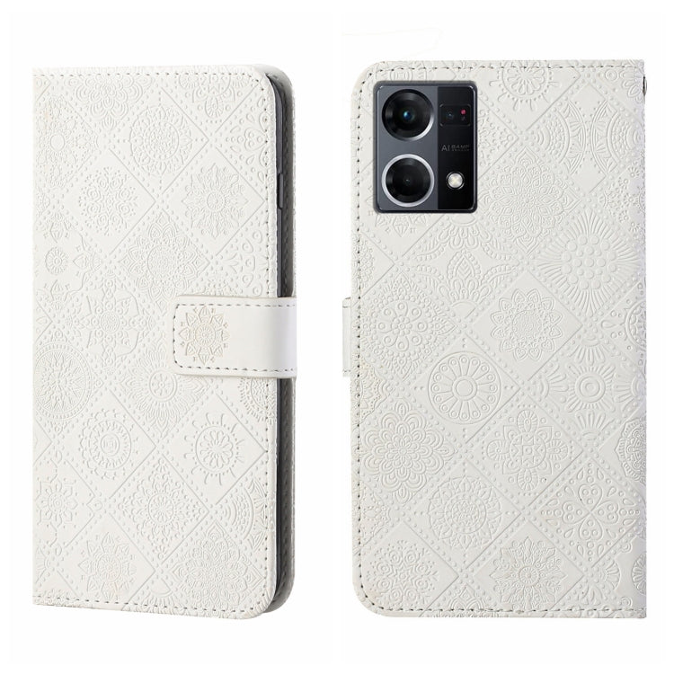 For OPPO Reno7 Ethnic Style Embossed Pattern Leather Phone Case