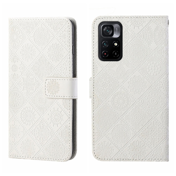 For Xiaomi Poco M4 Pro 5G Ethnic Style Embossed Pattern Leather Phone Case