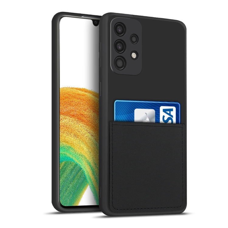 For Samsung Galaxy A33 5G Liquid Silicone Skin Feel Shockproof Phone Case with Card Slot