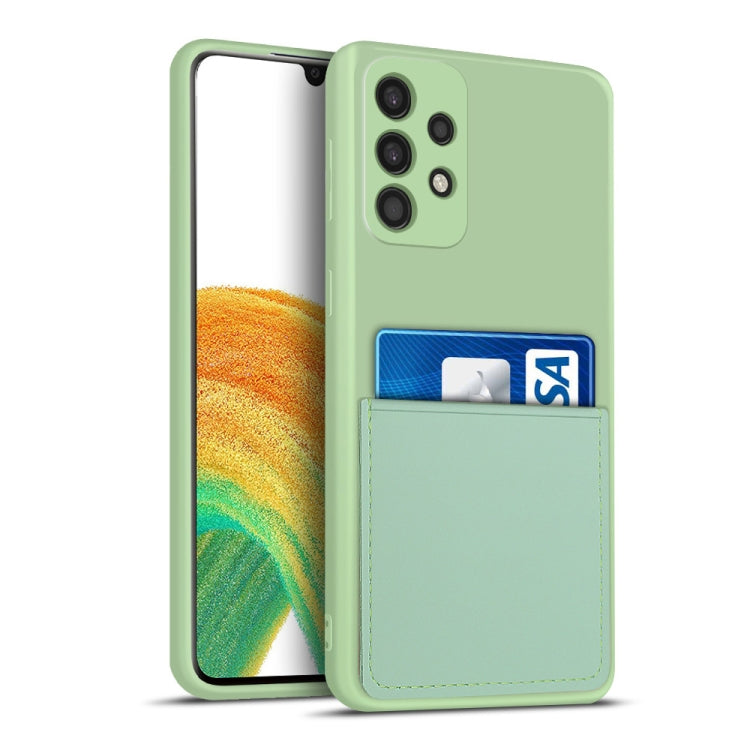 For Samsung Galaxy A33 5G Liquid Silicone Skin Feel Shockproof Phone Case with Card Slot