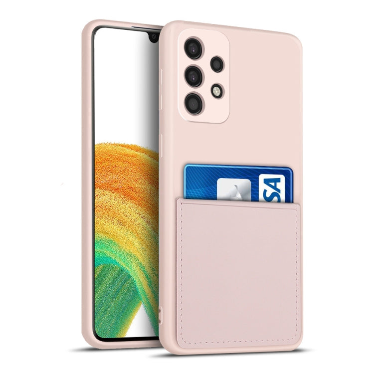 For Samsung Galaxy A33 5G Liquid Silicone Skin Feel Shockproof Phone Case with Card Slot
