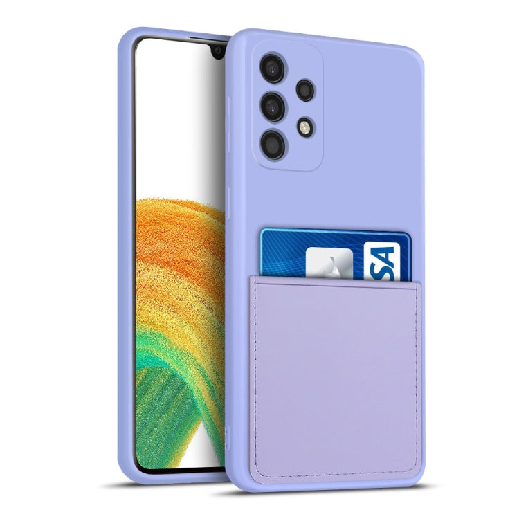 For Samsung Galaxy A33 5G Liquid Silicone Skin Feel Shockproof Phone Case with Card Slot