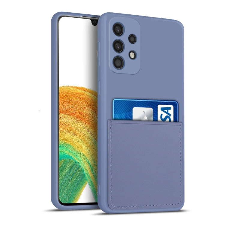 For Samsung Galaxy A33 5G Liquid Silicone Skin Feel Shockproof Phone Case with Card Slot