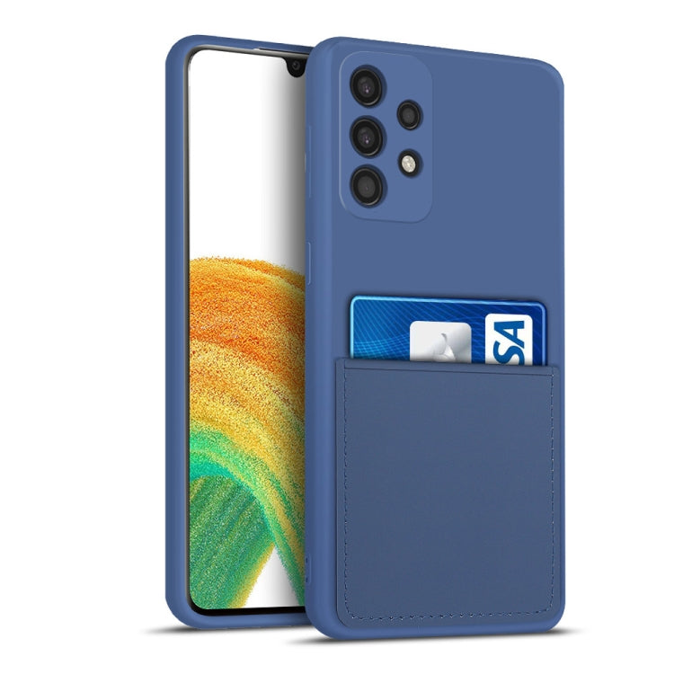 For Samsung Galaxy A33 5G Liquid Silicone Skin Feel Shockproof Phone Case with Card Slot