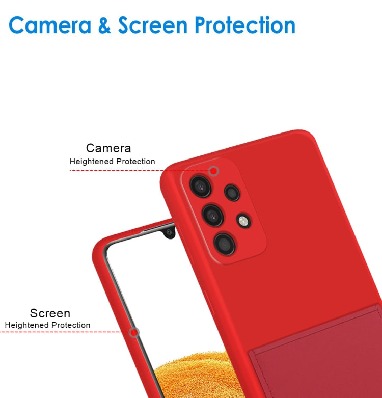 For Samsung Galaxy A33 5G Liquid Silicone Skin Feel Shockproof Phone Case with Card Slot