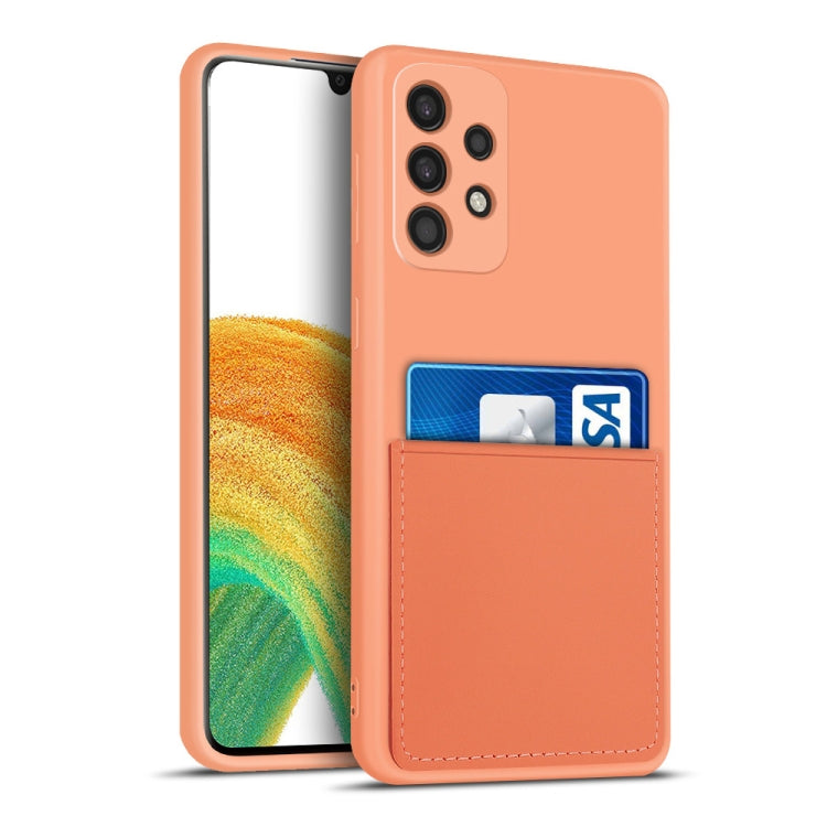 For Samsung Galaxy A33 5G Liquid Silicone Skin Feel Shockproof Phone Case with Card Slot
