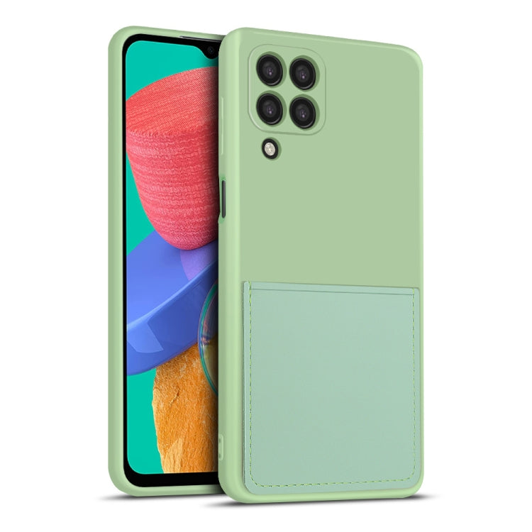 For Samsung Galaxy M33 5G Liquid Silicone Skin Feel Shockproof Phone Case with Card Slot